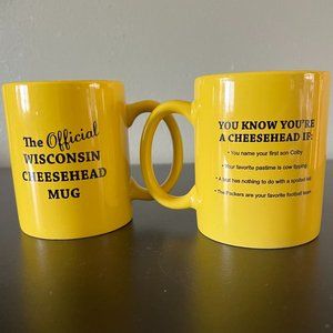 Set of 2 of The Official Wisconsin Cheesehead Mug ~ Cheese ~ Souvenir